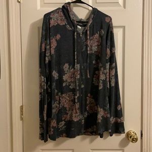 Maurices Floral Zip Hoodie Size 4
